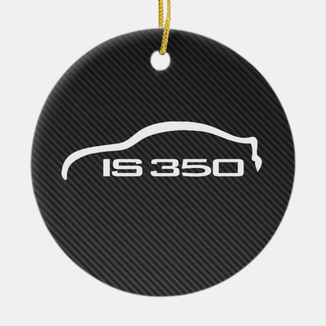 IS350 White Silhouette Logo with Faux Carbon Ceramic Ornament (Front)