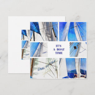 Is A Boat Time Fun Pun Artistic White Sails Save The Date