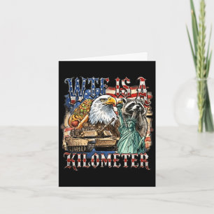 Is a kilometer funny 4th of july founding father  card