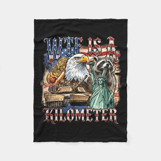 Is a kilometer funny 4th of july founding father  fleece blanket (Front)