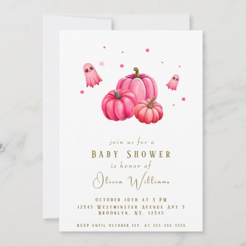 Is Almost Due Little Boo Halloween Baby Shower Invitation