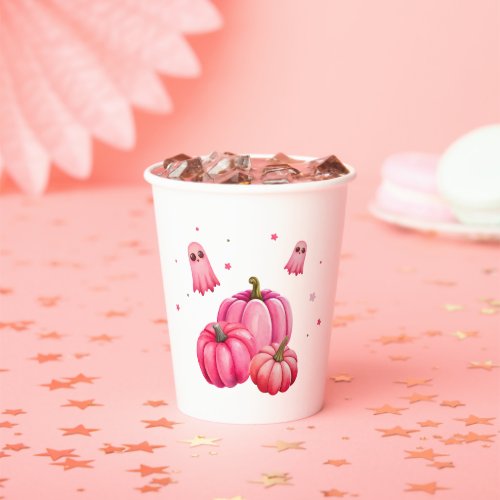 Is Almost Due Little Boo Halloween Baby Shower Paper Cups