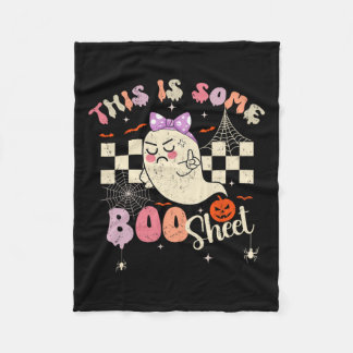 Is Boo Sheet Cute Ghost Retro Halloween Costume Wo Fleece Blanket