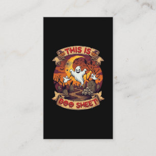 Is Boo Sheet Halloween Ghost Cemetery Pumpkins_1 Business Card