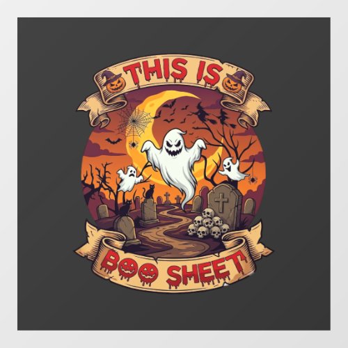 Is Boo Sheet Halloween Ghost Cemetery Pumpkins_1 Window Cling