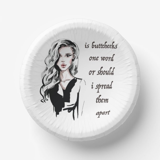 Is Buttcheeks one word Paper Bowls (Front)