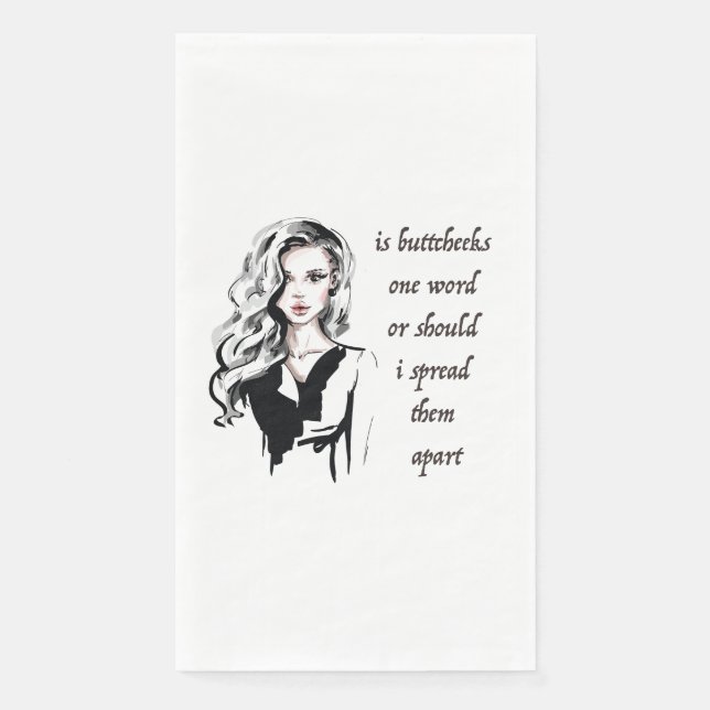 Is Buttcheeks one word Paper Guest Towels (Front)