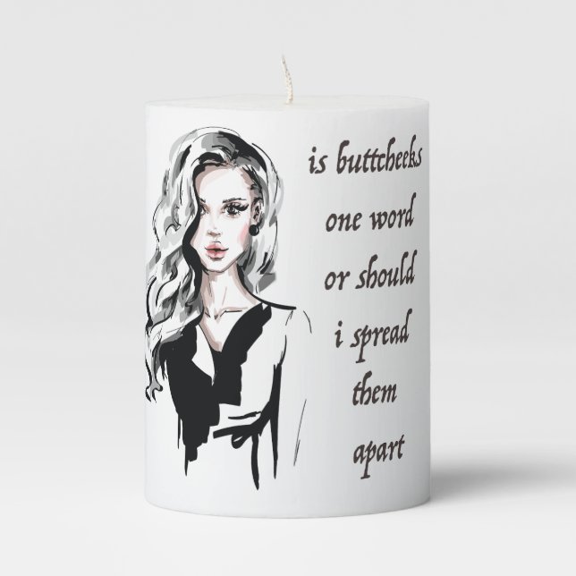 Is Buttcheeks one word Pillar Candle (Front)