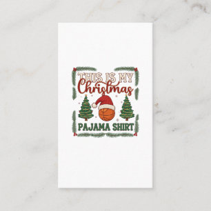 Is Christmas Pajama Basketball Santa Hat Trees Business Card