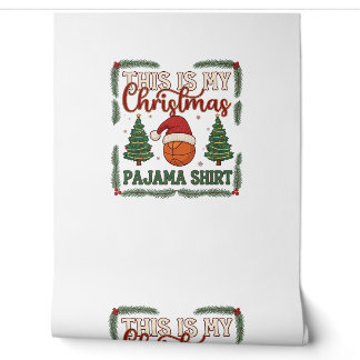 Is Christmas Pajama Basketball Santa Hat Trees Wallpaper
