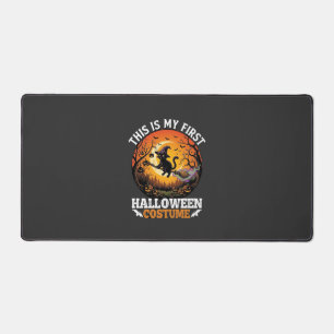 Is First Halloween Costume Black Cat Broom_1 Desk Mat