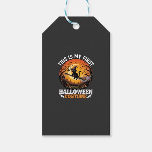 Is First Halloween Costume Black Cat Broom_1 Gift Tags