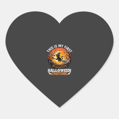 Is First Halloween Costume Black Cat Broom_1 Heart Sticker