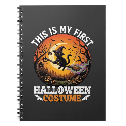Is First Halloween Costume Black Cat Broom_1 Notebook