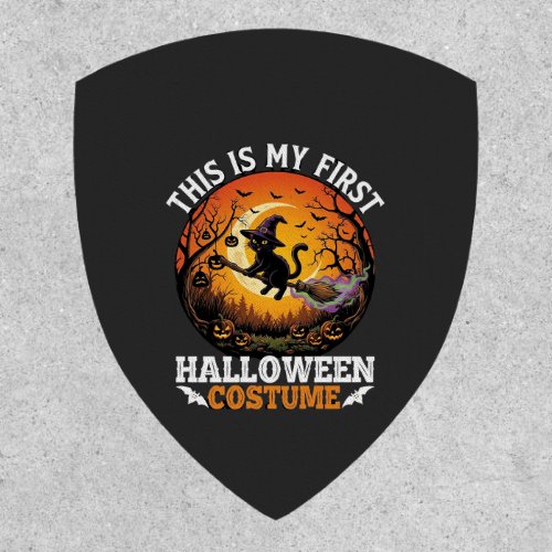 Is First Halloween Costume Black Cat Broom_1 Patch