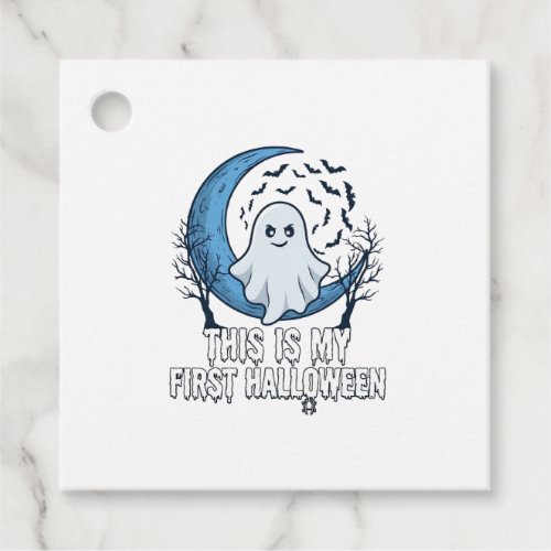 Is First Halloween Ghost Crescent Moon Bats_1 Favor Tags
