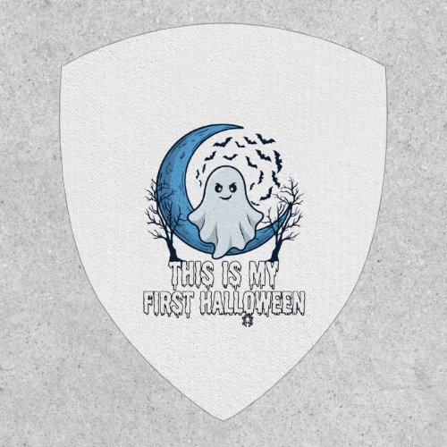 Is First Halloween Ghost Crescent Moon Bats_1 Patch