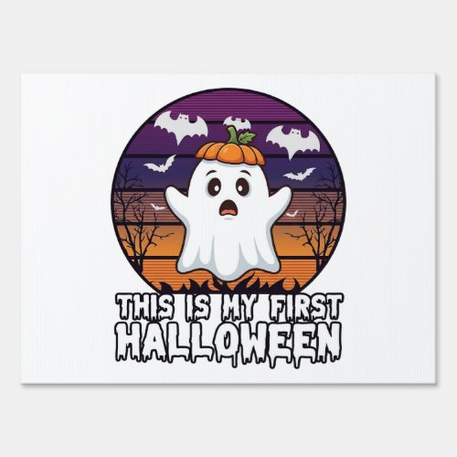 Is First Halloween Ghost Pumpkin Hat Bats_1 Sign