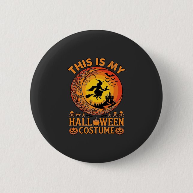 Is Halloween Costume Witch Castle Cauldron Button (Front)