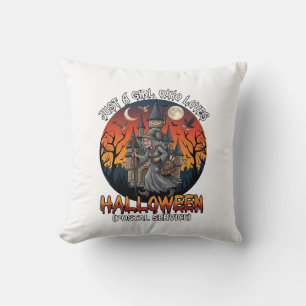 Is Halloween Witch Everybody Make Scene Postal Wor Throw Pillow