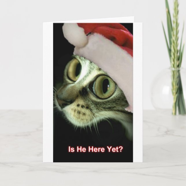 Is He Here Yet? Holiday Card (Front)