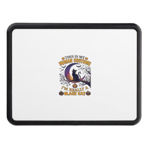 Is Human Costume Black Cat Halloween Moon_1 Hitch Cover
