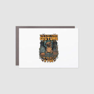 Is Human Costume Pug Halloween Pumpkin Tombstone_1 Car Magnet