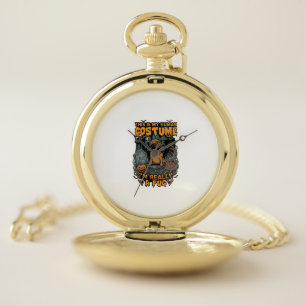 Is Human Costume Pug Halloween Pumpkin Tombstone_1 Pocket Watch