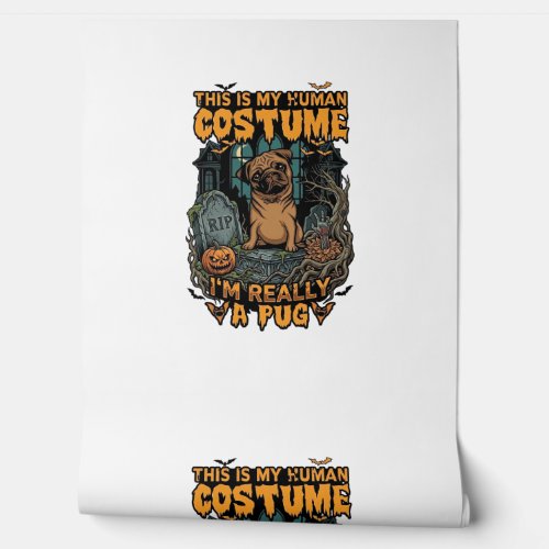 Is Human Costume Pug Halloween Pumpkin Tombstone_1 Wallpaper