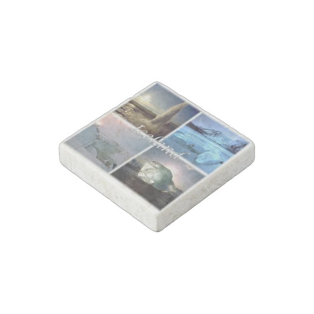IS  Iceland - Jokulsarlon - Gullfoss - Geyser - Stone Magnet (Angled)