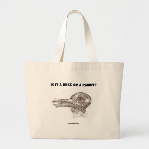 Is It A Duck Or A Rabbit Optical Illusion Large Tote Bag