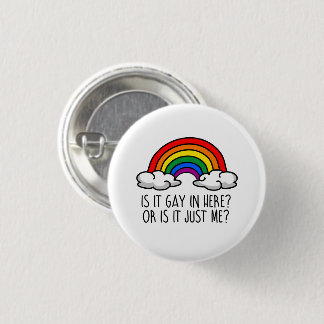 IS IT GAY IN HERE OR IS IT JUST ME BUTTON