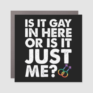 Is It Gay In Here Or Is It Just Me LGBT Pride Car Magnet