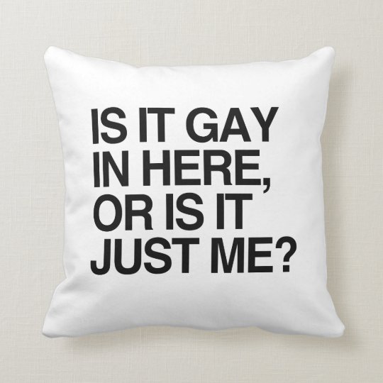 IS IT GAY IN HERE .png Throw Pillow
