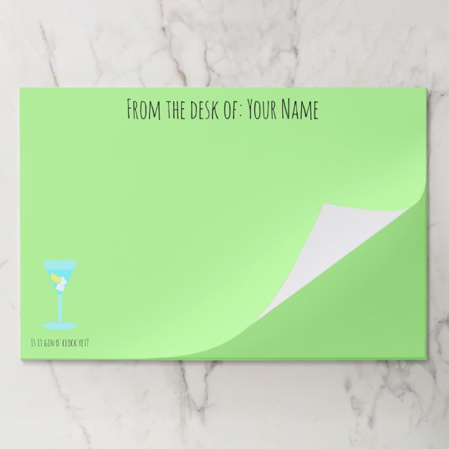 Is it gin o'clock yet? Personalised, your name Paper Pad (Folded)