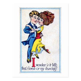 Is it me? Or my dancing? Vintage Postcard