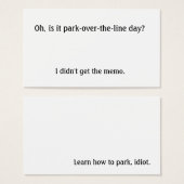 Is it park over the line day? (Front & Back)