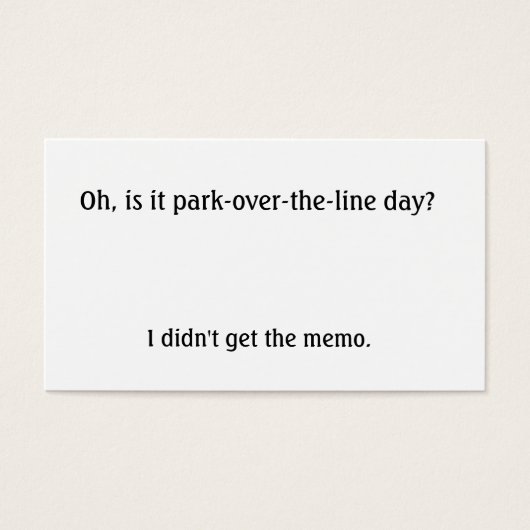 Is it park over the line day? (Front)