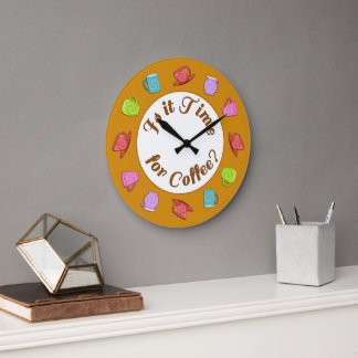Is It Time For Coffee Round Clock