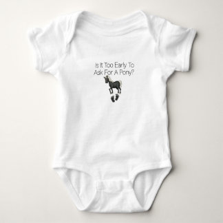 is it too early to ask for a pony?,Cute Horse Baby Bodysuit