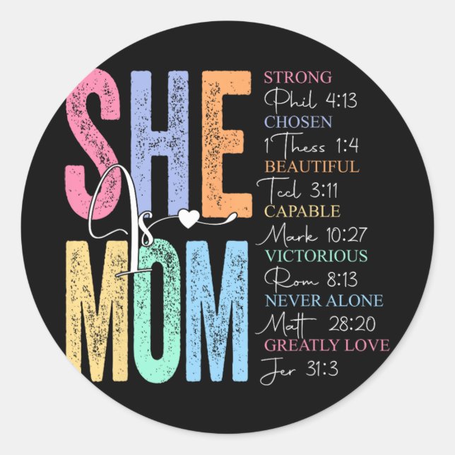 Is Mom Religious Believe Verses Christian Mothers  Classic Round Sticker (Front)