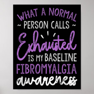 Is My Baseline Fibromyalgia Awareness Ribbon Poster