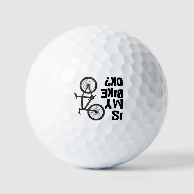 Is My Bike OK Funny Mountain Bike Golf Balls (Front)