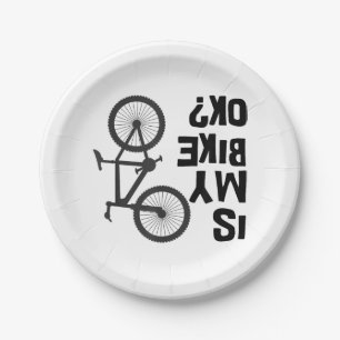 Is My Bike OK Funny Mountain Bike Paper Plates