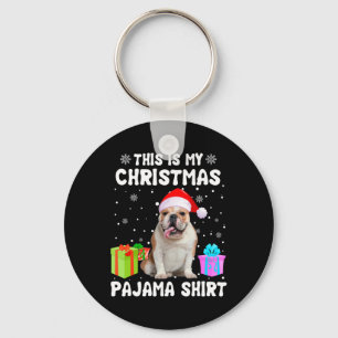 Is My Christmas English Bulldog Dog Pajama Puppy L Keychain