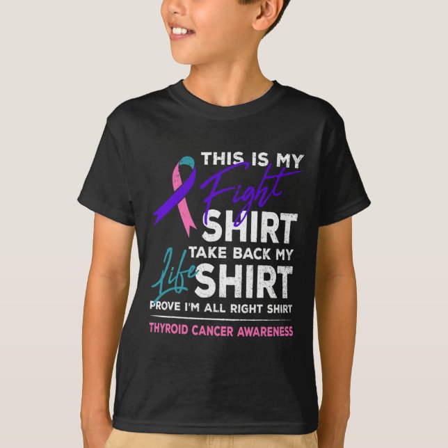Is My Fight Thyroid Cancer Awareness Ribbon Gift  T-Shirt (Front)