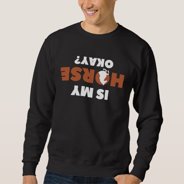 Is My Horse Ok I Horseback Riding Equestrian Horse Sweatshirt (Front)