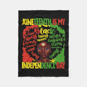 Is My Independence Day Black Queen Women Girls Fleece Blanket