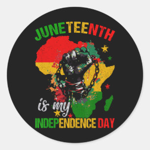 Is My Independence Day Free Ish Black Mens Womens Classic Round Sticker