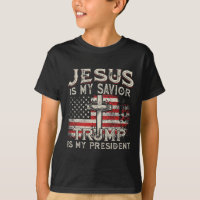 Is My Savior Trump Is My President American Flag